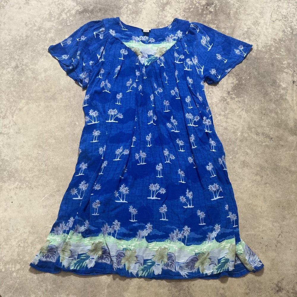 Barbizon Nightgown Dress Womens Plus Size 2X Blue‎ Floral Pockets Lightweight